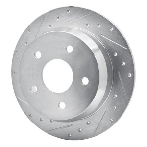 Jeep Grand Cherokee Brake Rotor (1) - Rear Left - R1 Concepts - Drilled & Slotted - Silver - `99-`04